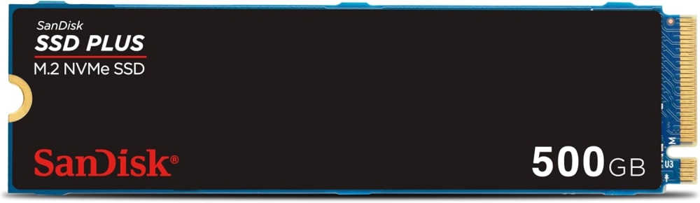 SANDISK 500GB SSD Plus M.2 NVMe SSD - PCIE Gen 3.0, Up to 2,400 MB/s - Internal Solid State Drive - SDSSDA3N-500G-G26